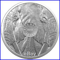 2019 ELEPHANT Big Five 1 Oz Silver Coin 5 Rand South Africa COA+Blister