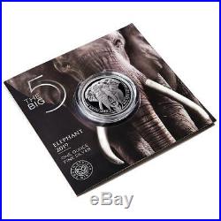 2019 ELEPHANT Big Five 1 Oz Silver Coin 5 Rand South Africa COA+Blister