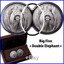 2019 ELEPHANT Big Five SET DOUBLE 2 x 1 Oz Proof Silver Coin South Africa