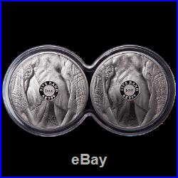 2019 ELEPHANT Big Five SET DOUBLE 2 x 1 Oz Proof Silver Coin South Africa
