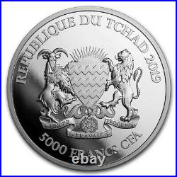 2019 Republic Of Chad 1 Oz. 999 Silver Elephant Coin in capsule