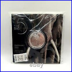 2019 SOUTH AFRICA 1 oz Silver 5 Rand Big Five Elephant Seald in Mint coincard
