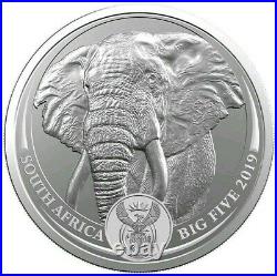 2019 SOUTH AFRICA BIG FIVE ELEPHANT 1 Oz. Silver 1ST BIG 5 MINT SEALED UNOPENED