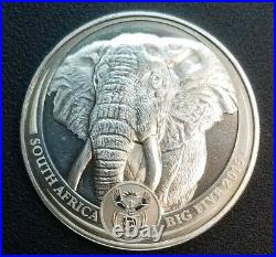 2019 SOUTH AFRICA Elephant BIG FIVE 1 OZ. 999 SILVER COIN BU