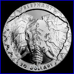 2019 Sierra Leone Silver 2 oz £20 High Relief Big Five Elephant SKU#188687