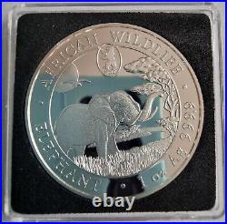 2019 Somali Elephant Privy Proof-like 1oz Fine Silver 9999 BE 1000pcs Box Coa
