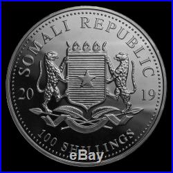 2019 Somalia 2-Coin 1 oz Silver Elephant Black & White Set SKU#186629