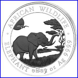 2019 Somalia Black & White 2 coin 1 oz Silver Elephant Set Box with COA 500 made