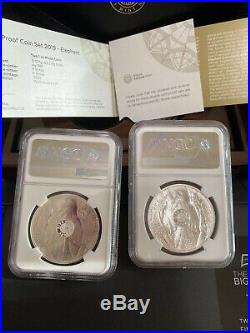 2019 South Africa 2-Coin Silver Elephant Proof Set IN HAND PF69 Big Five