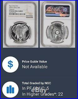 2019 South Africa BIG 5 Elephant (2) Coin Set NGC PF69 UC With OMP