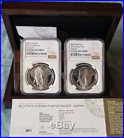 2019 South Africa BIG 5 Elephant (2) Coin Set NGC PF70 WithOriginal Mint PACKAGING