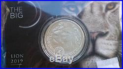 2019 South Africa, Big Five, African Elephant And Lion, 1 Oz Silver, Lot Of 2