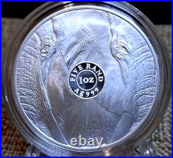 2019 South Africa Big Five Elephant 1 Oz 999 Silver BU Coin In Blister (Card)