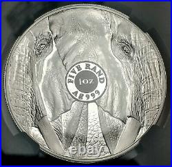 2019 South Africa The Big 5 Elephant 1 oz Silver PF 70 UC FDOI Tumi Signed