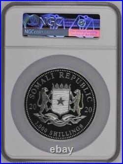 2020 10oz Silver Somalia Elephant NGC MS 70 TOP POP The Only 1 in this Grade