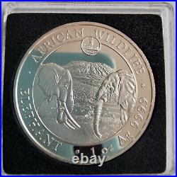 2020 Somali Elephant Privy Proof-like 1oz Fine Silver 9999 BE 1000pcs Box Coa