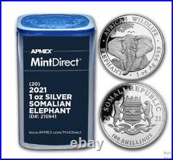 2020 Somalia 1 oz Silver Elephant (20-Coin MintDirect Tube)