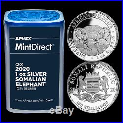 2020 Somalia 1 oz Silver Elephant (20-Coin MintDirect Tube) SKU#195898