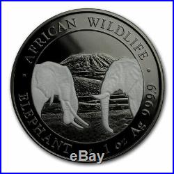2020 Somalia 2-Coin 1 oz Silver Elephant Black & White Set SKU#200135