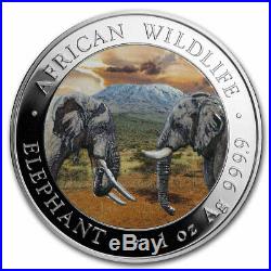 2020 Somalia 2-Coin 1 oz Silver Elephant Set Day/Night (Colored) SKU#199063