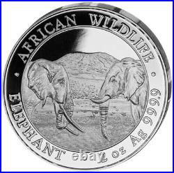 2020 Somalia Elephant 200 Shillings 2 oz Silver 9999 Fine Coin Brilliant UNC+