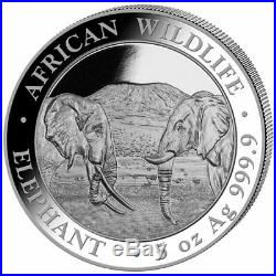 2020 Somalia Elephant 500 Shillings 5 oz Silver 9999 Fine Coin Brilliant UNC+