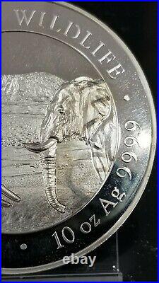 2020 Somalia Silver 1000 Shillings African Wildlife Elephants 10 oz. 9999