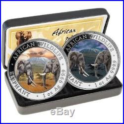 2020 Somalia Silver Elephant Day & Night 2 coin set only 500 made