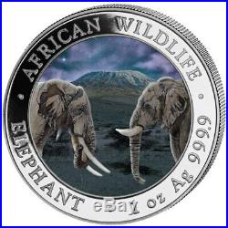 2020 Somalia Silver Elephant Day & Night 2 coin set only 500 made