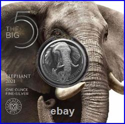2021 1 oz South Africa Big Five Series II Elephant. 999 Silver BU Coin