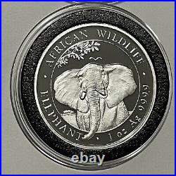 2021 Elephant African Wildlife Proof Like Coin 1 Troy Oz. 999 Fine Silver Round