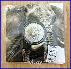 2021 Elephant Big Five 1 Oz Silver Bu South Africa Mint Blister Pack In Card