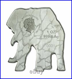 2021 PAMP African ELEPHANT Shaped Coin 1 oz. 999 silver Solomon Islands OGP