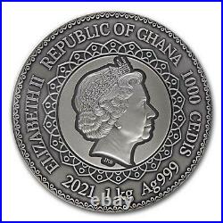 2021 Republic of Ghana 1 kilo Silver Mandala Collection Elephant SKU#229439