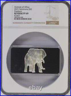 2021 Soloman Is $2 Animals Of Africa Elephant # 2467 Ngc Rev Pf69
