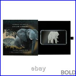 2021 Solomon Islands Africa Elephant 1 oz Silver Reverse Proof Shaped Coin