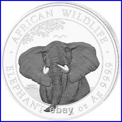 2021 Somalia 1 oz Silver Elephant Black & White 2 Coin set only 500 made