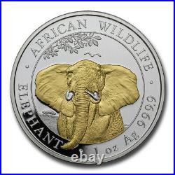2021 Somalia 1 oz Silver Elephant (Gilded) SKU#223729
