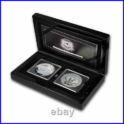 2021 Somalia 2-Coin 1 oz Silver Elephant Black & White Set SKU#224343
