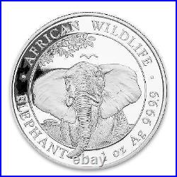 2021 Somalia Africa Wildlife Elephant Sterling Silver 1 Oz Coin With Warranty Ca