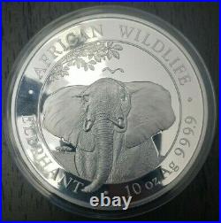 2021 Somalia Elephant 10 oz Silver Coin BU