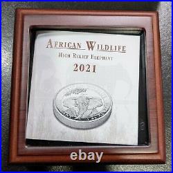 2021 Somalia Elephant Ultra High Relief Proof Silver Coin African Wildlife