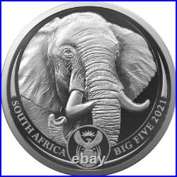 2021 South Africa 5 Rand The Big Five Elephant 1oz of. 999 Fine Silver Coin