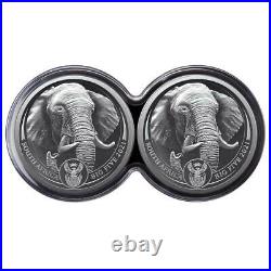 2021 South Africa Big 5 Elephant 2 x 1oz Silver Double Proof Set