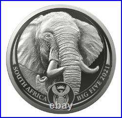 2021 South Africa Big 5 Series II Elephant 1 oz Silver Proof R5 Coin SKU65756