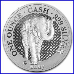 2021 St. Helena 1 oz Silver £1 Cash The Elephant (MD Premier) 3000 Mintage