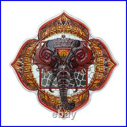 2022 Elephant of the 1st Chakra Phil Lewis 2oz Silver Solomon Islands Coin