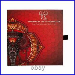 2022 Solomon Islands 2 oz Elephant of the 1st Chakra Colorized Silver Coin. 9999