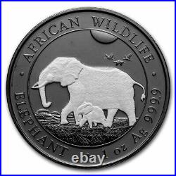 2022 Somalia 2-Coin 1 oz Silver Elephant Black & White Set SKU#244361