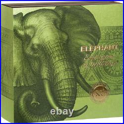 2023 Cameroon Elephant Expressions of Wildlife 2 oz 999 Antique Silver Coin